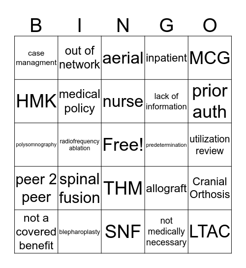 HCM Bingo Card