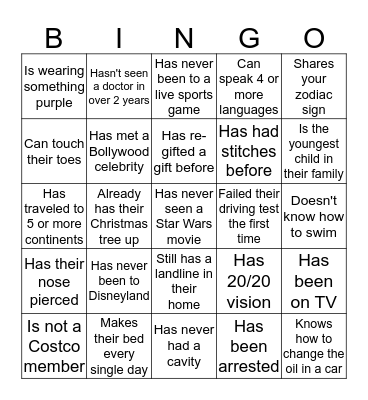 Family Bingo! Bingo Card