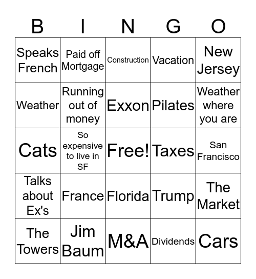 JP  Bingo Card