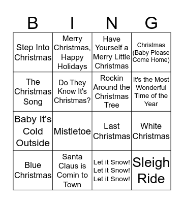 Playlist Bingo Card