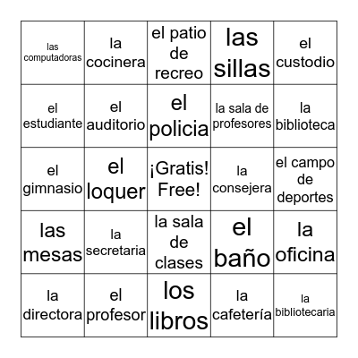 Localidades y Personas de la escuela Bingo Card