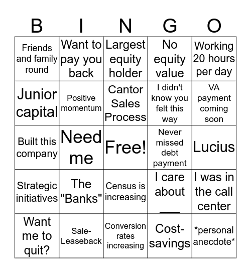 MC Bingo Card