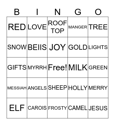 Mason Bingo Card