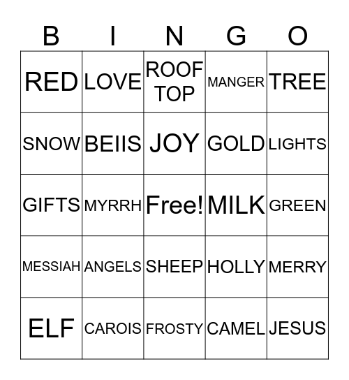 Mason Bingo Card