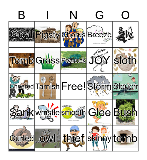 Quiz Words Bingo  Bingo Card