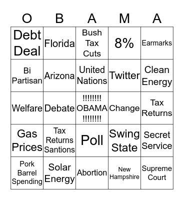 FOUR MORE YEARS!!!! Bingo Card