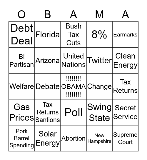 FOUR MORE YEARS!!!! Bingo Card