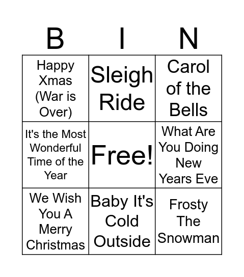 Christmas Bingo Card