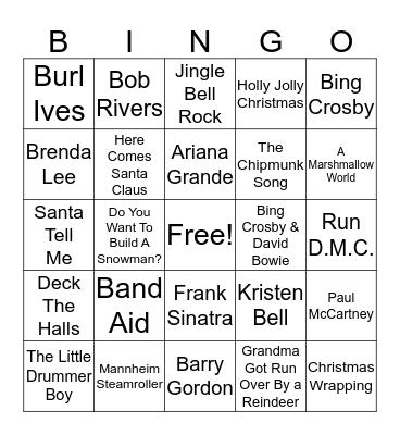 Christmas Songs!! Bingo Card