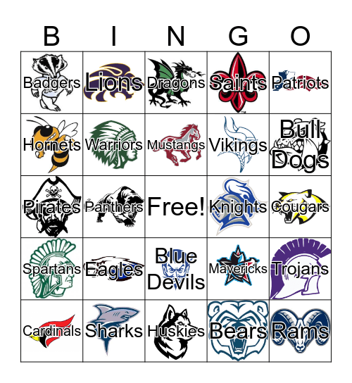 Mascot Bingo Card