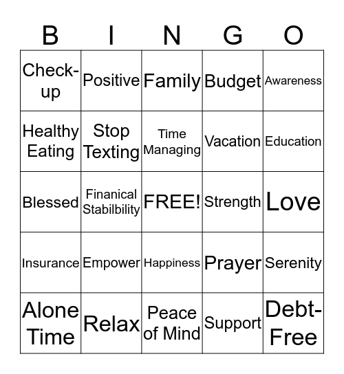 HATS OFF Bingo Card