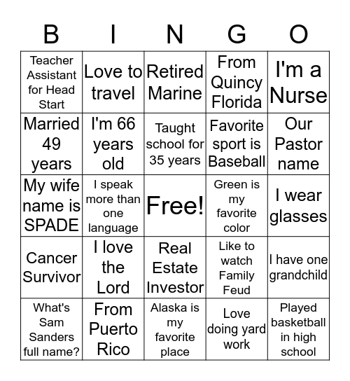 St. Mark Bingo Usher Board #1 Bingo Card