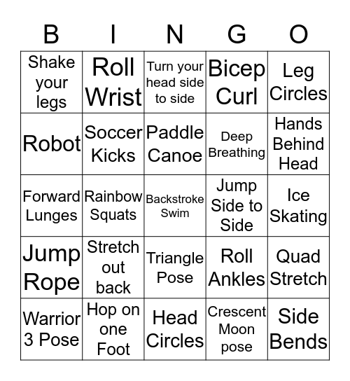 PE BINGO Card