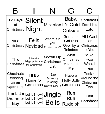 Christmas SINGO!! Bingo Card