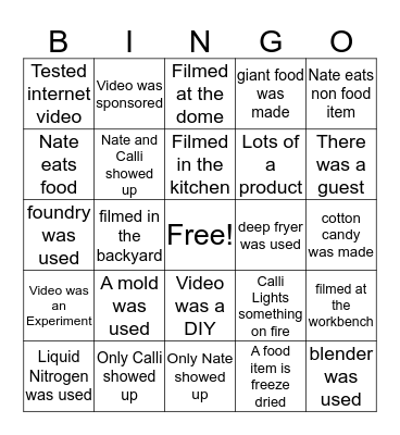 TKOR Bingo Card