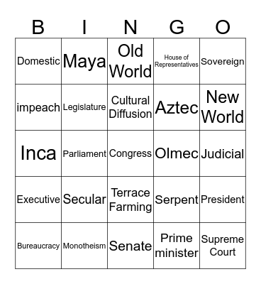 Review Bingo Card