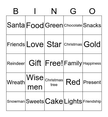 Christmas Bingo Card