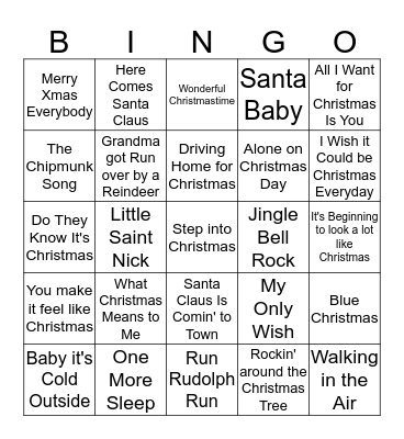 Christmas Bingo! Bingo Card