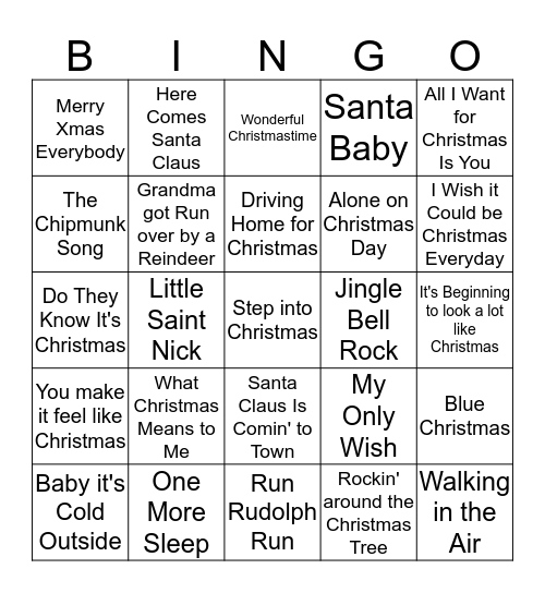 Christmas Bingo! Bingo Card