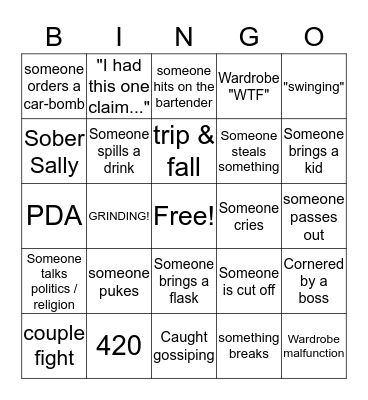 HOLIDAY PARTY BINGO Card