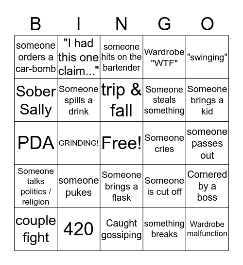 HOLIDAY PARTY BINGO Card