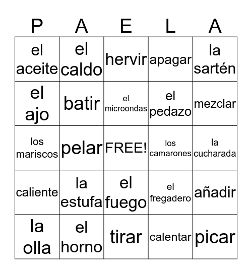 Sra. Perkins GOC Unit Five Bingo Card