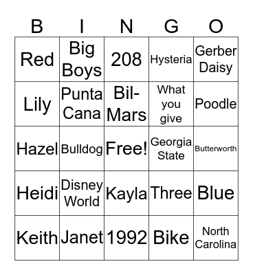 How well do you know the Birthday couple? Bingo Card