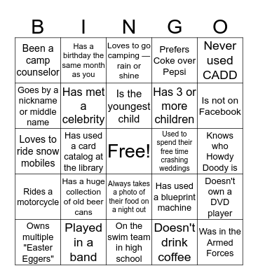 CWPA Bingo Card