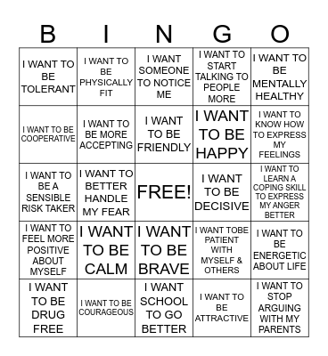 YOU ARE WHAT YOU DO Bingo Card