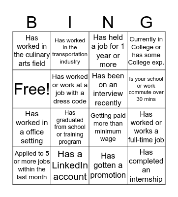 CHAMPION Network Bingo Card