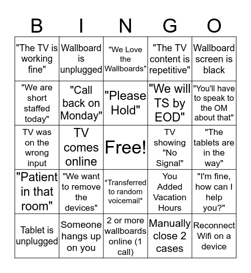 NOS Bingo Card