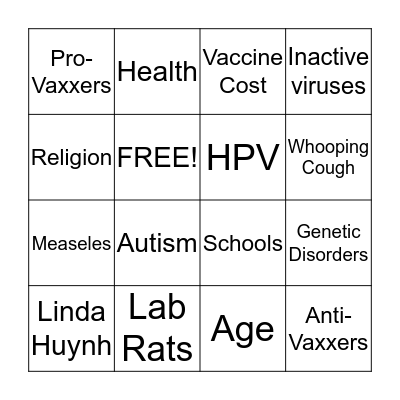 VACCINATION BINGO! Bingo Card