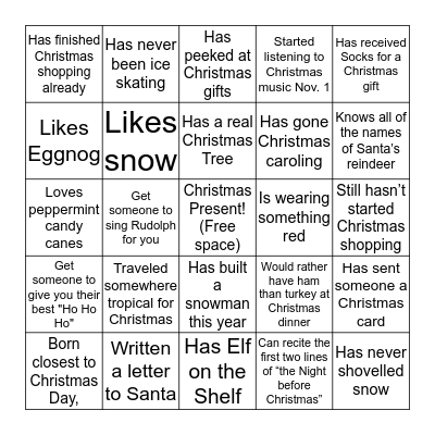 Christmas Bingo Card