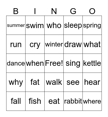 ELL Bingo Card