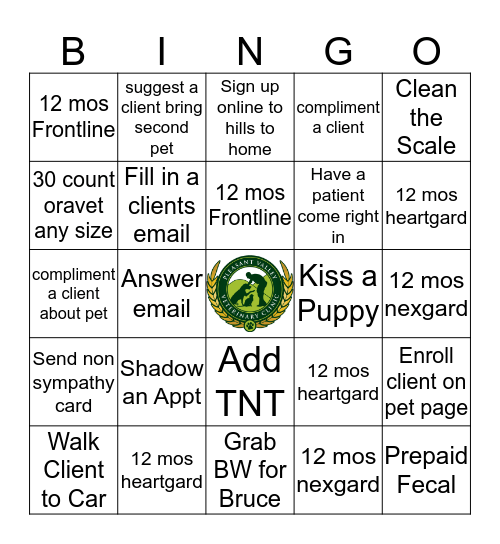 Reception Bingo Card
