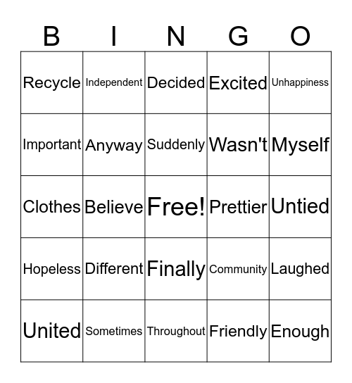 3rd Grade Sight Words Bingo Card