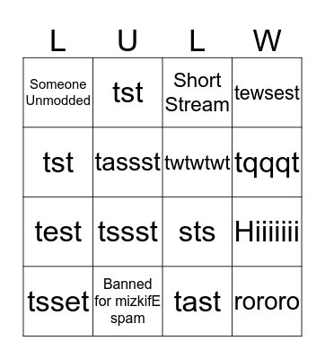 tetst Bingo Card