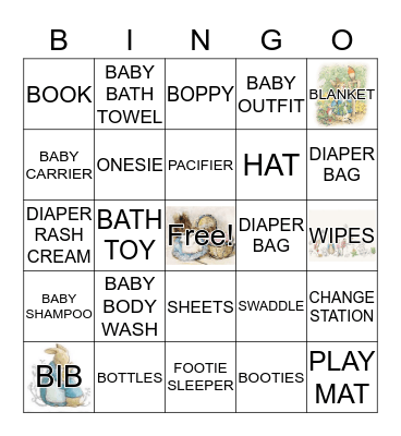 BABY SHOWER! Bingo Card