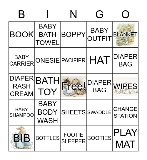 BABY SHOWER! Bingo Card