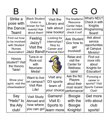 NeuKnight Day Bingo Card