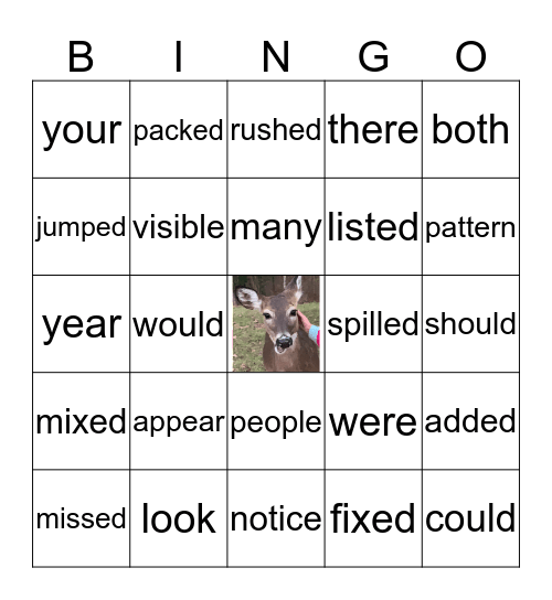 Lucky Bucky Bingo Card