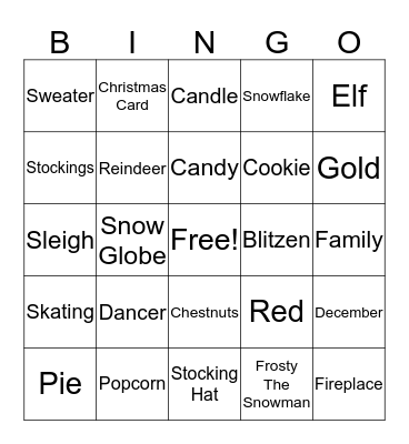 Christmas Bingo Card