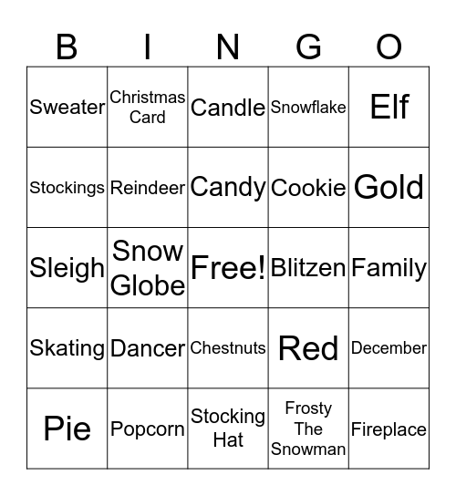 Christmas Bingo Card