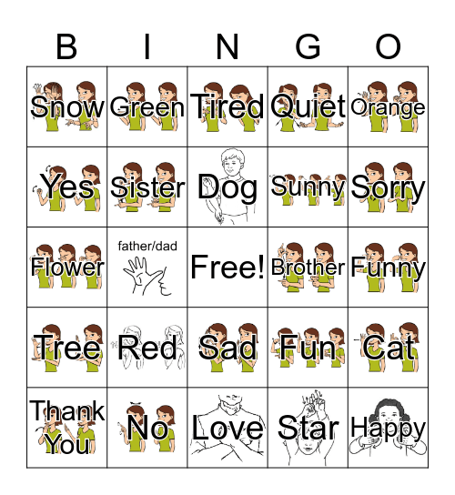 ASL Bingo Card