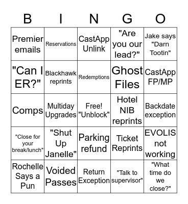 Vacation Planner Lead Bingo Card