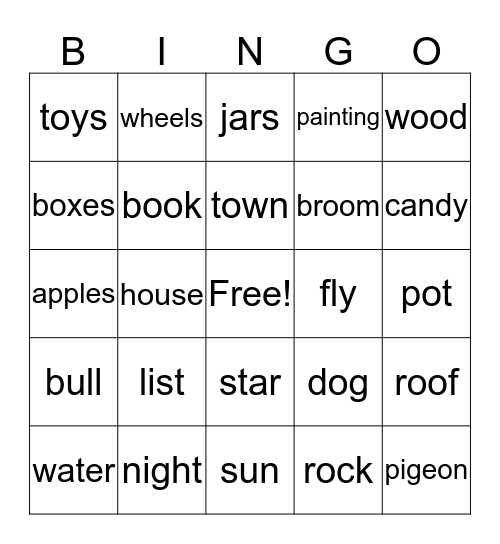 LET'S GO Bingo Card