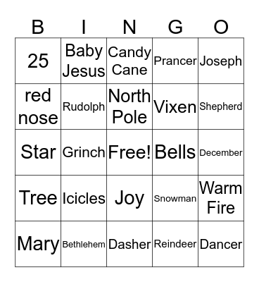 Christmas Bingo Card