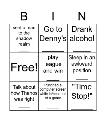 Me Bingo  Bingo Card