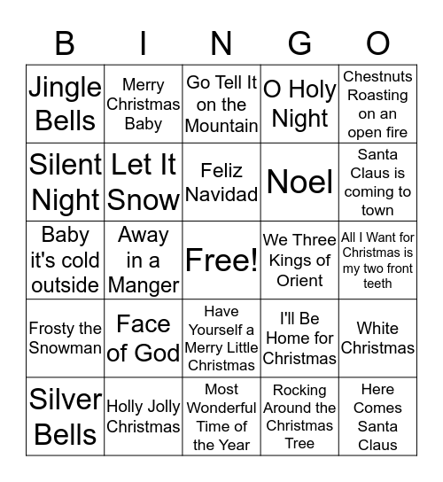 Christmas Bingo Card