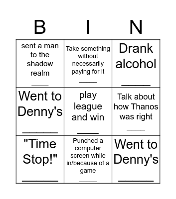 Me Bingo  Bingo Card
